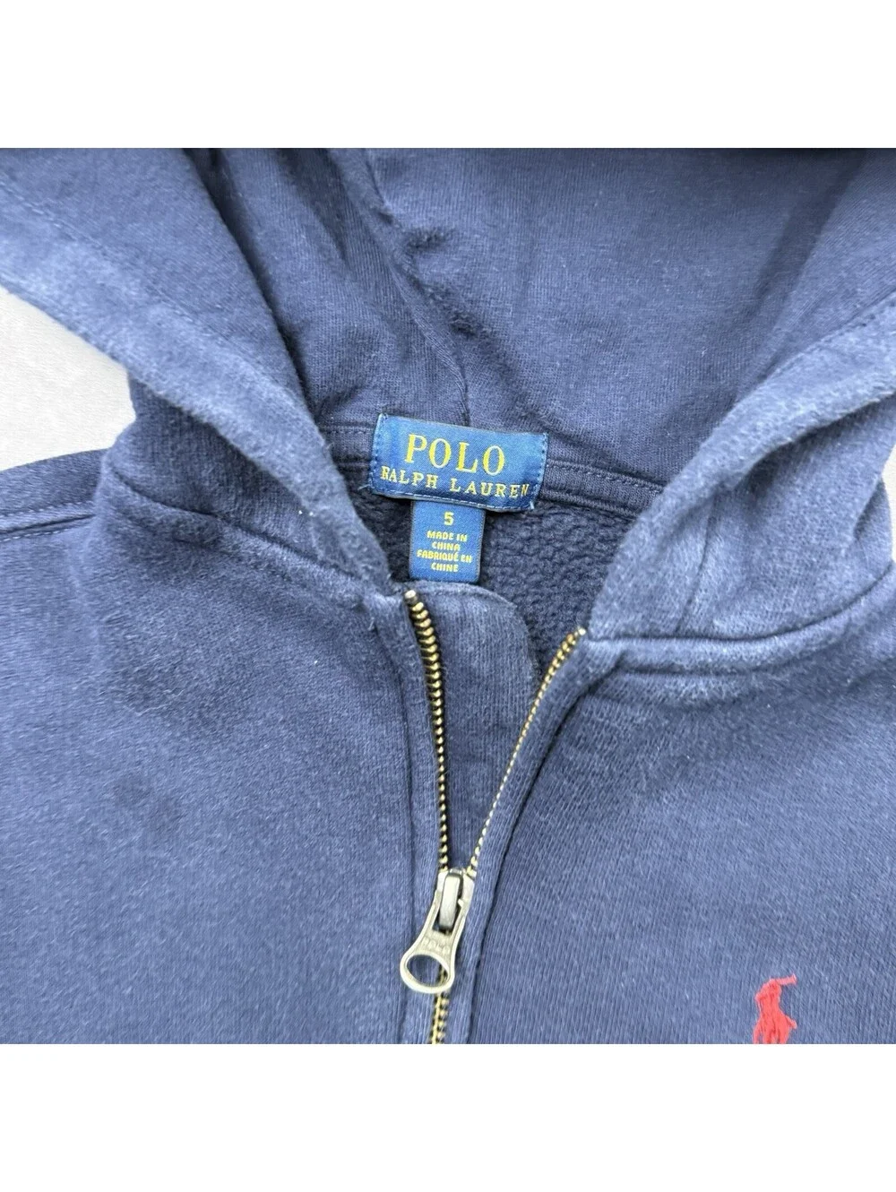 Polo Ralph Lauren Toddler  Boys Cotton Fleece Hoodie Color Blue Zip Up 5
